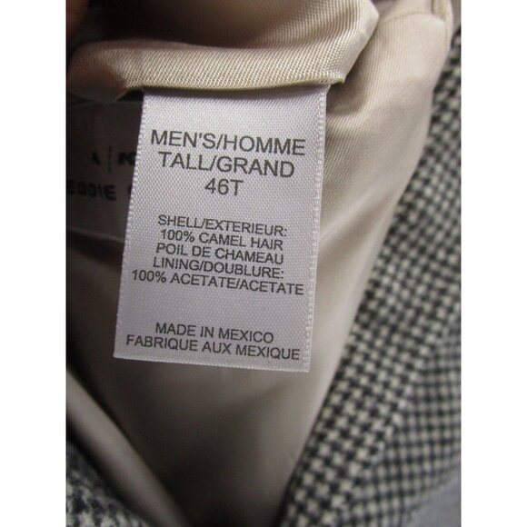 Eddie Bauer Sport Coat 46 Tall AKA Houndstooth Blazer Camel Flannel - Picture 11 of 12